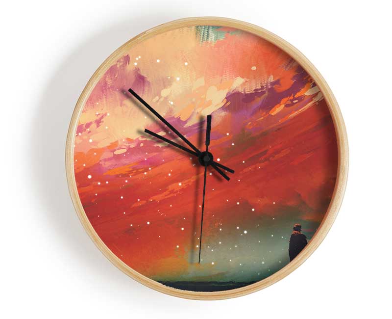 The Peach Universe Clock - Wallart-Direct UK