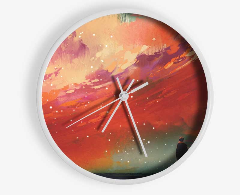 The Peach Universe Clock - Wallart-Direct UK