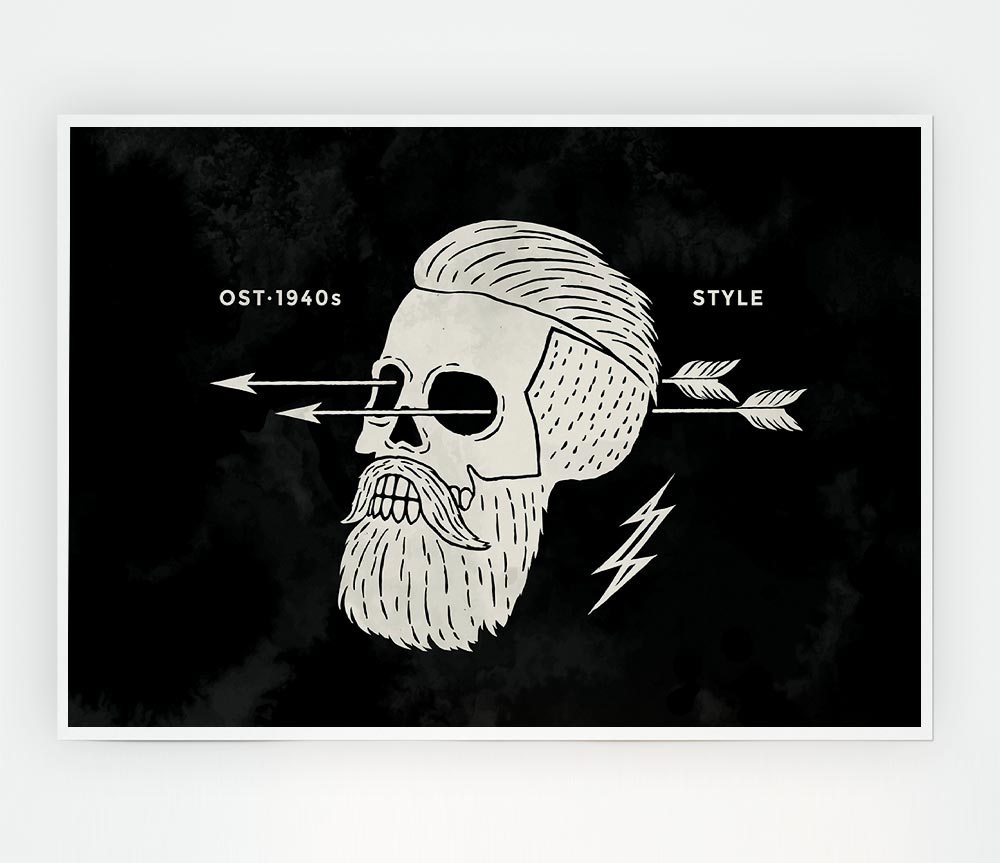 The Hipster Skull Print Poster Wall Art