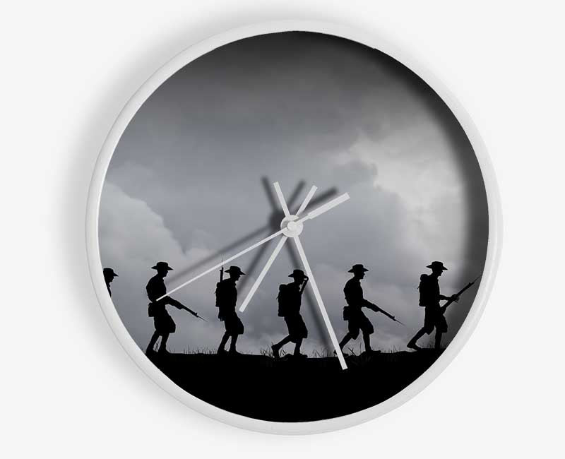 The Troops Silhouette Clock - Wallart-Direct UK