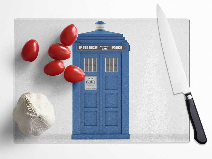 The Blue Police Box Glass Chopping Board