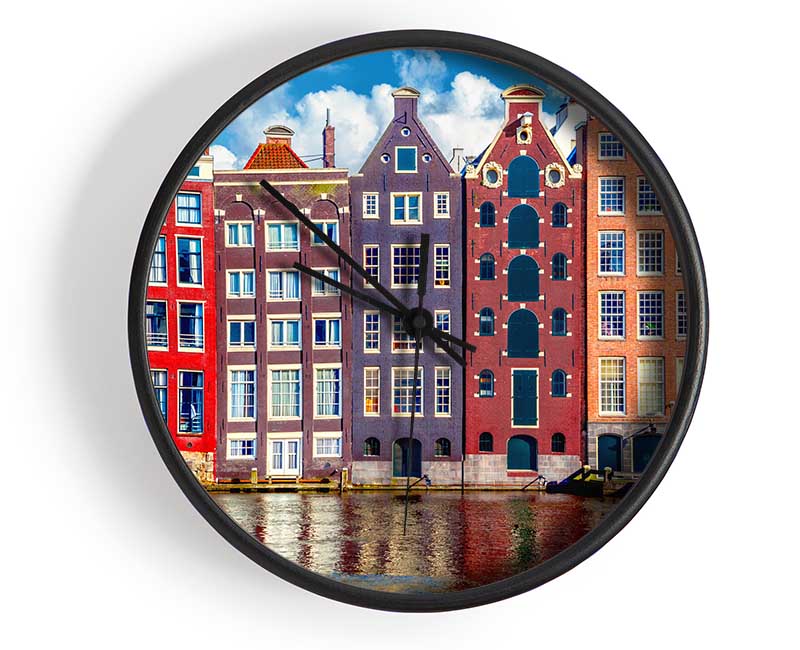 Tightly Packed Houses Clock - Wallart-Direct UK