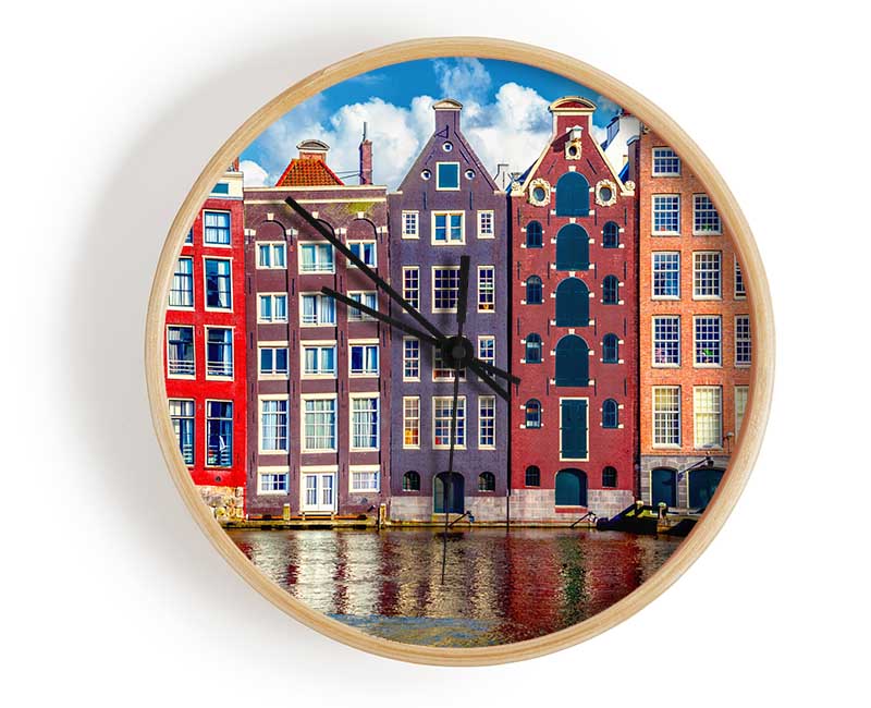 Tightly Packed Houses Clock - Wallart-Direct UK