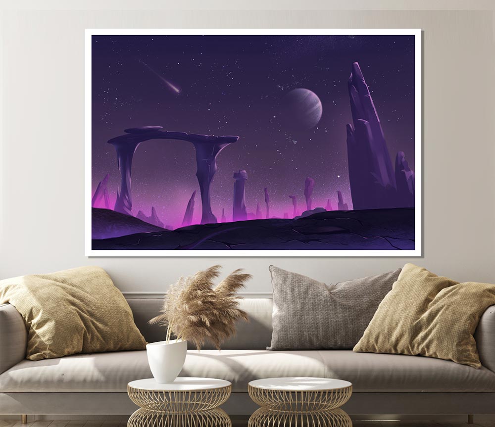 The Purple Planet Print Poster Wall Art