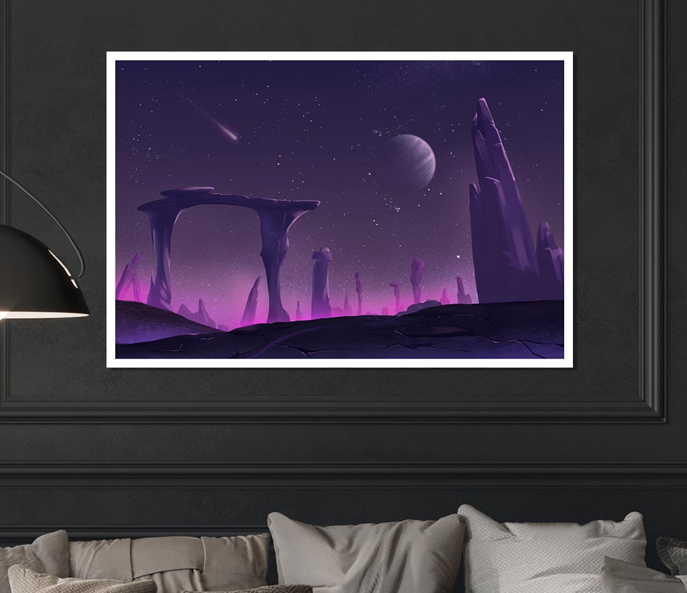 The Purple Planet Print Poster Wall Art