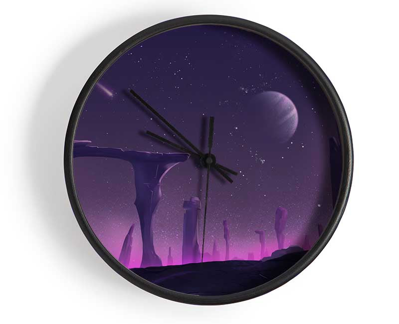 The Purple Planet Clock - Wallart-Direct UK