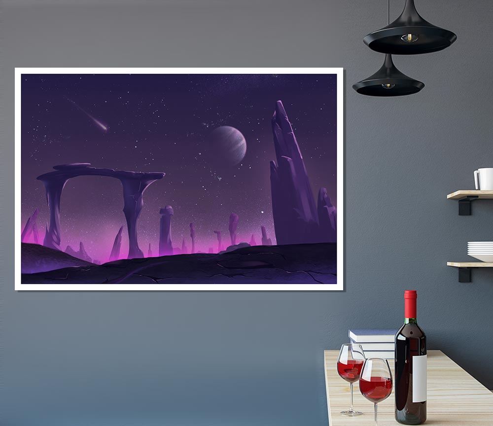 The Purple Planet Print Poster Wall Art