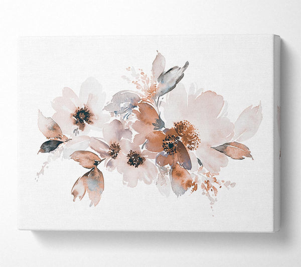 Picture of Blush Peach Flowers Canvas Print Wall Art