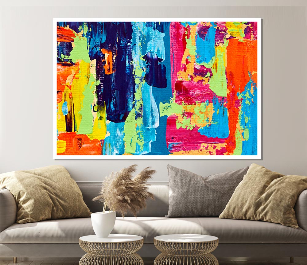 Vibrant Patchwork Blobs Print Poster Wall Art