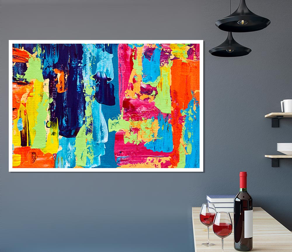 Vibrant Patchwork Blobs Print Poster Wall Art