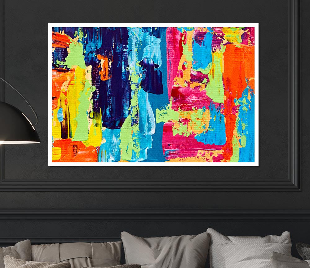 Vibrant Patchwork Blobs Print Poster Wall Art