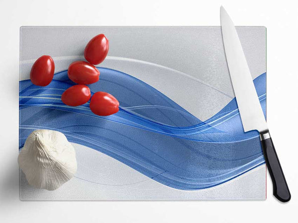 The Flow Of Blue Serenity Glass Chopping Board