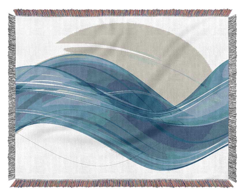 The Flow Of Blue Serenity Woven Blanket