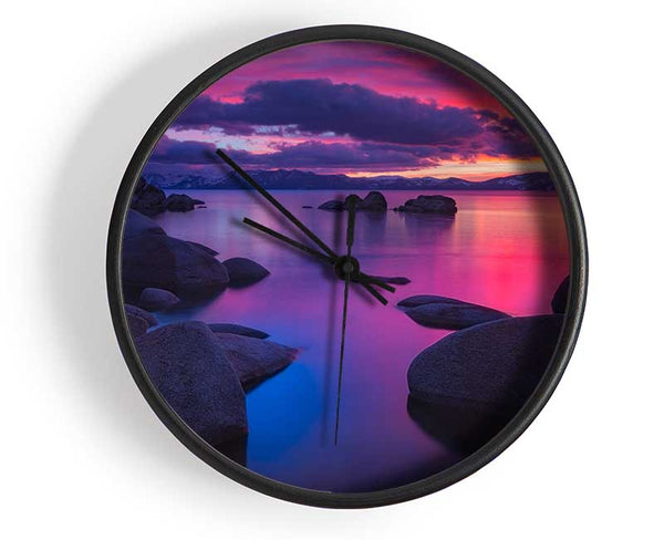 Big Round Stones In The Sand Clock - Wallart-Direct UK