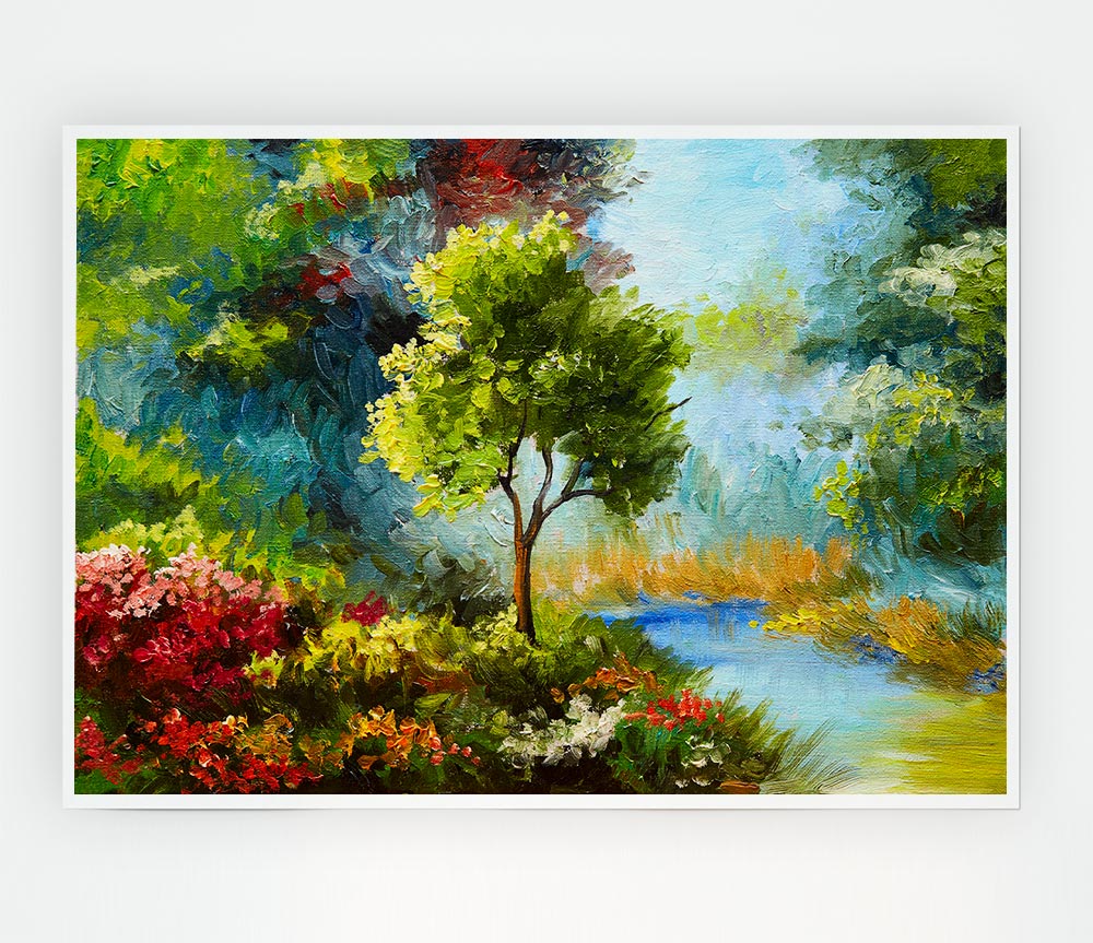 The Tree In The Beautiful Woodland Print Poster Wall Art