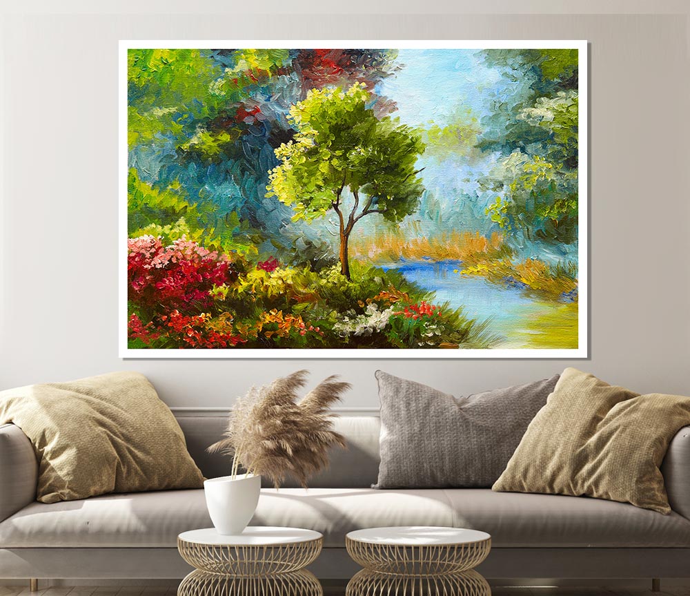 The Tree In The Beautiful Woodland Print Poster Wall Art