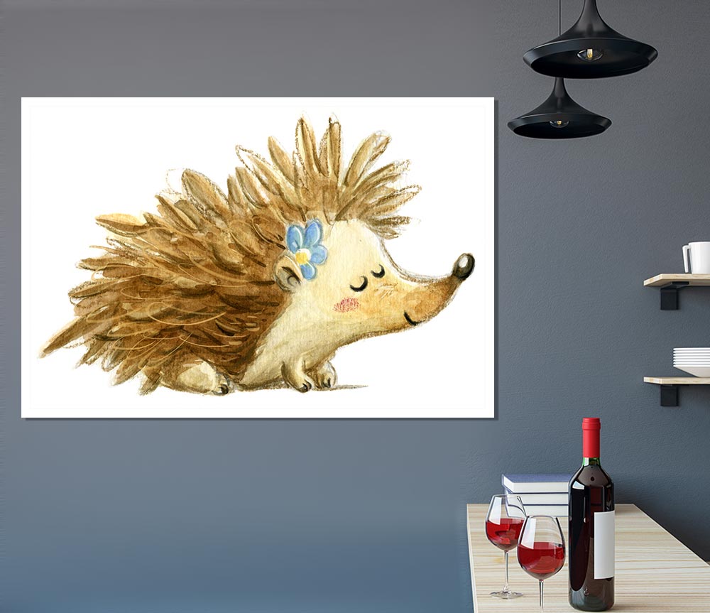 The Happy Hedgehog Print Poster Wall Art