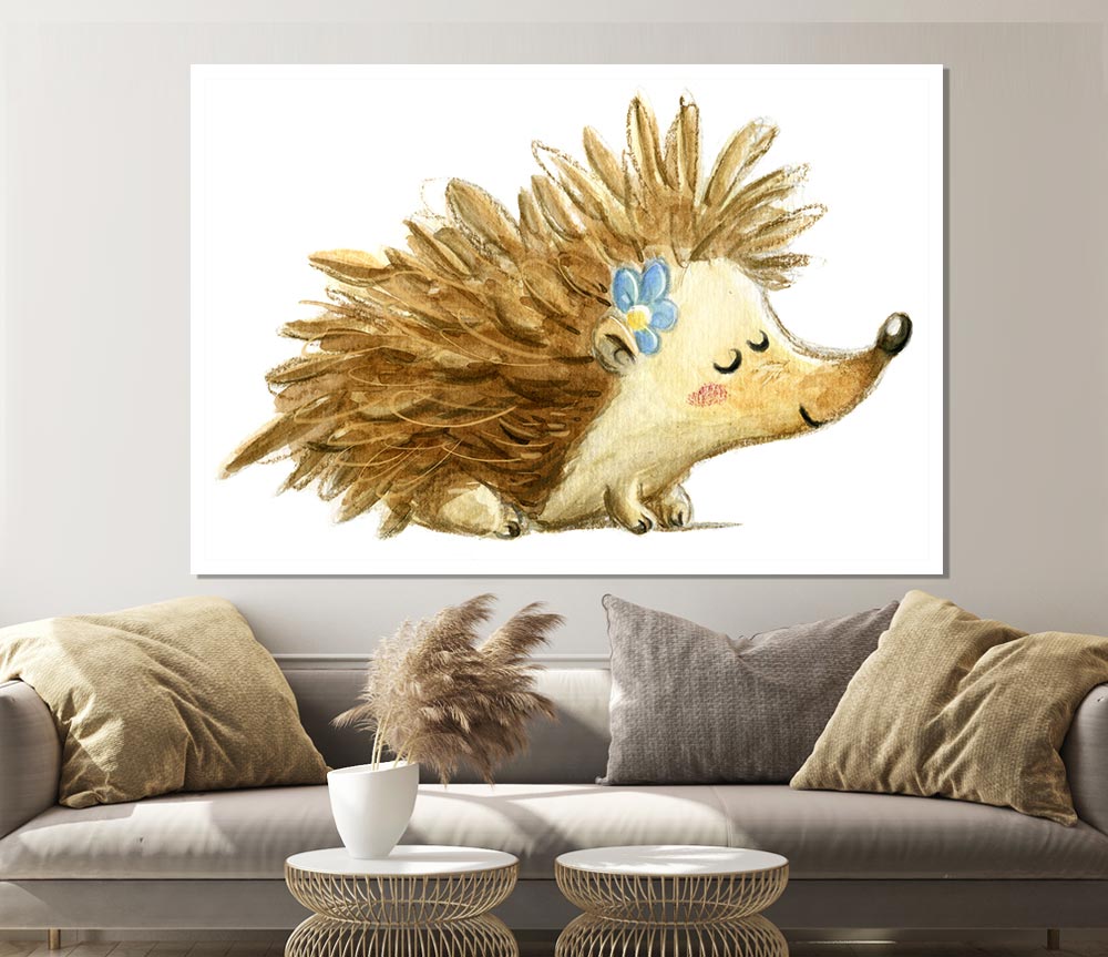 The Happy Hedgehog Print Poster Wall Art