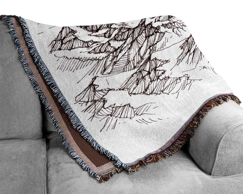 Sun Above The Snowy Mountain Peak Woven Blanket