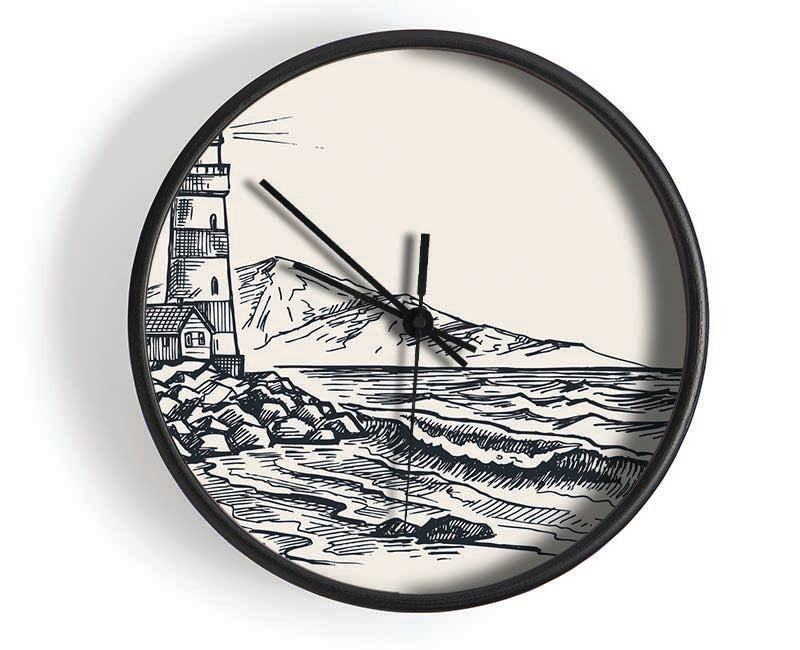 The Lighthouse On The Coast Clock - Wallart-Direct UK