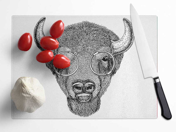 Glasses On A Bison Glass Chopping Board