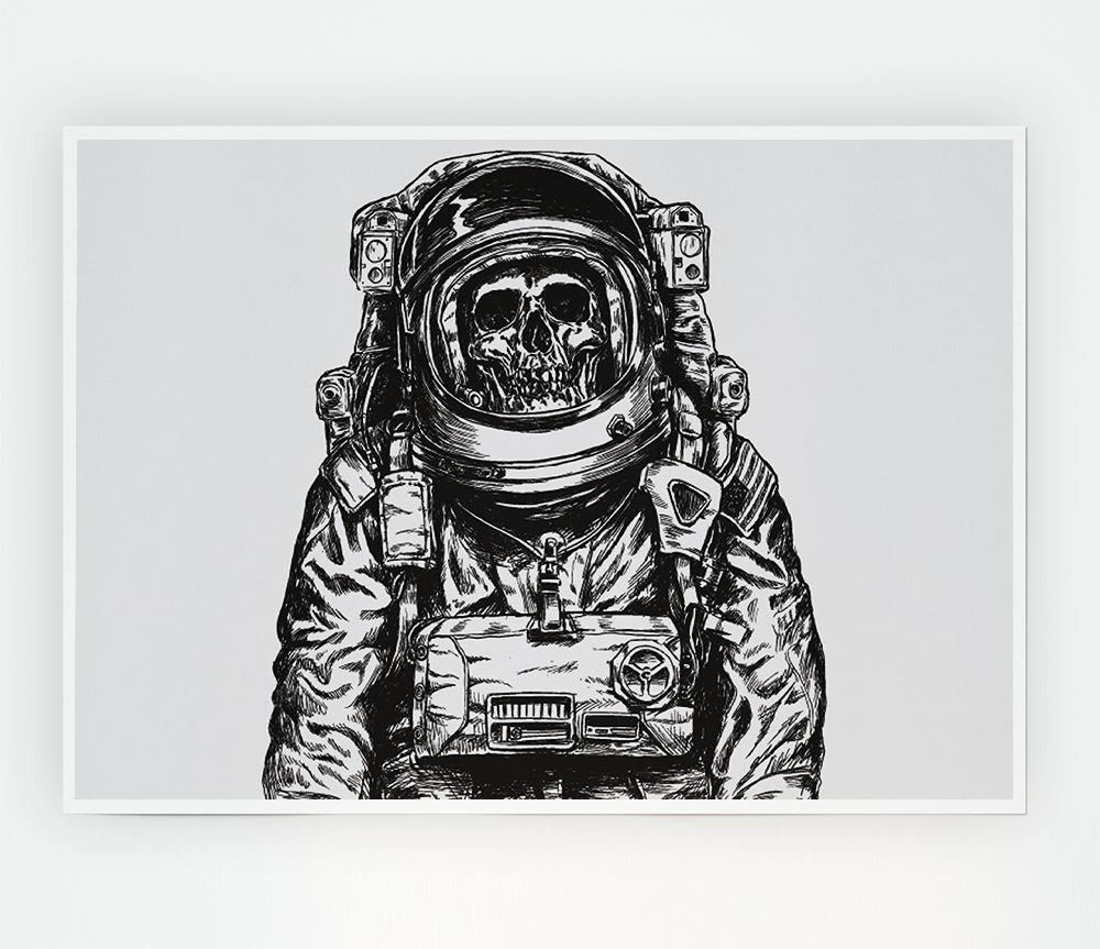 The Skeleton Space Explorer Print Poster Wall Art