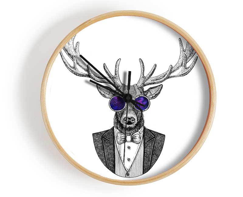 Glasses Deer Clock - Wallart-Direct UK