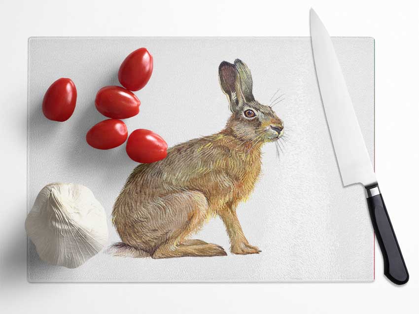 The Hare Alone Glass Chopping Board