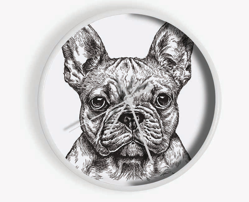 French Bulldog Sketch Clock - Wallart-Direct UK