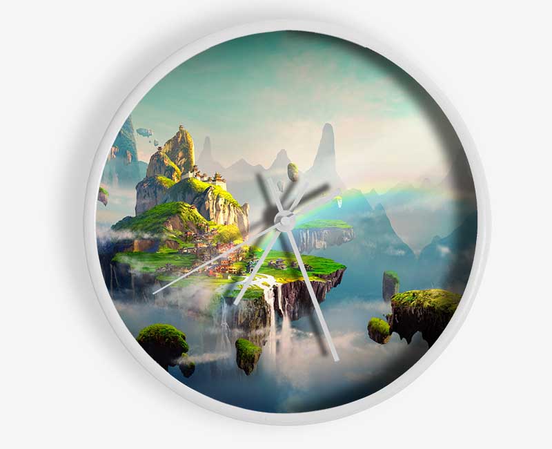 Floating City Paradise Clock - Wallart-Direct UK