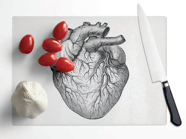 Anatomy Of The Heart Glass Chopping Board