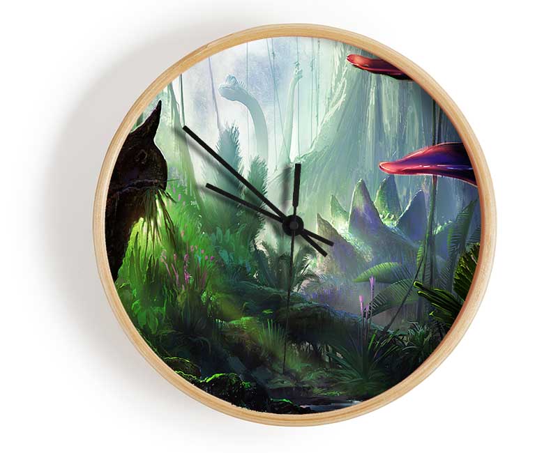 Triceratop Forest Clock - Wallart-Direct UK