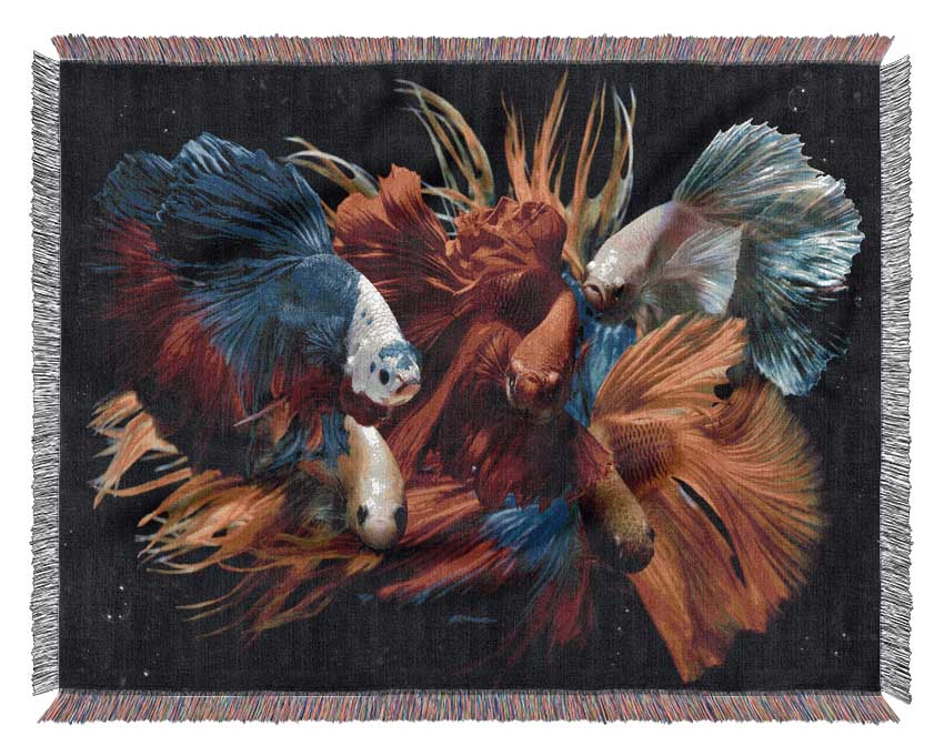 Siamese Fighting Fish Woven Blanket