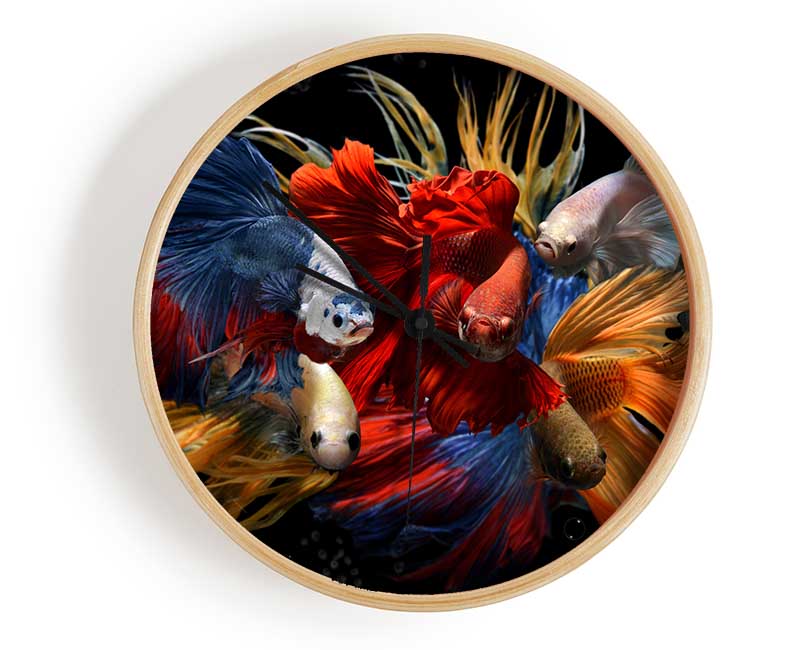 Siamese Fighting Fish Clock - Wallart-Direct UK