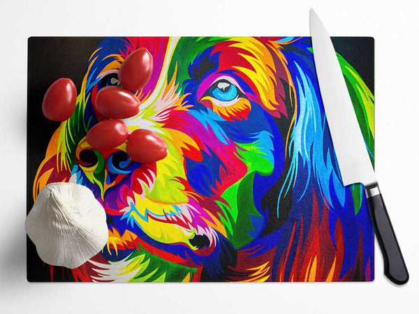 The Stunning Colourful Dog Glass Chopping Board