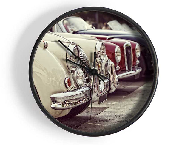 Classic Cars In A Row Clock - Wallart-Direct UK