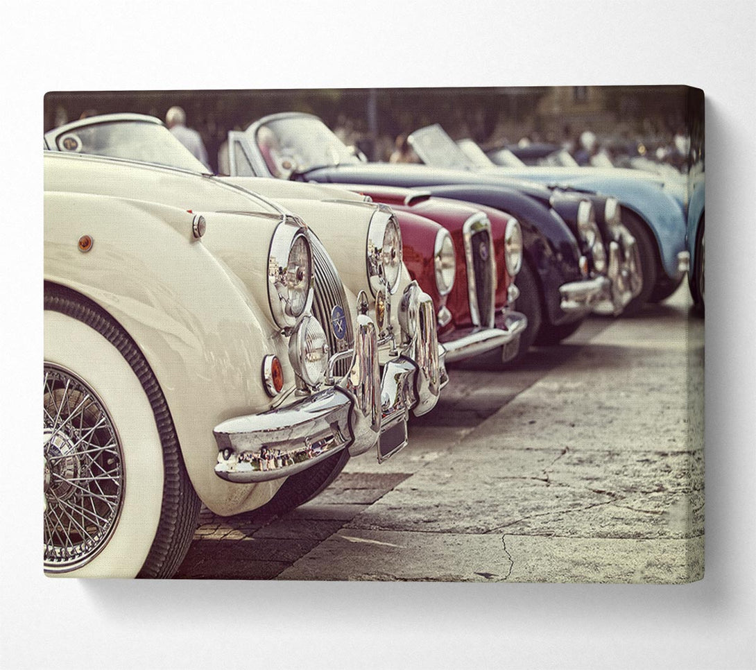 Picture of Classic Cars In A Row Canvas Print Wall Art