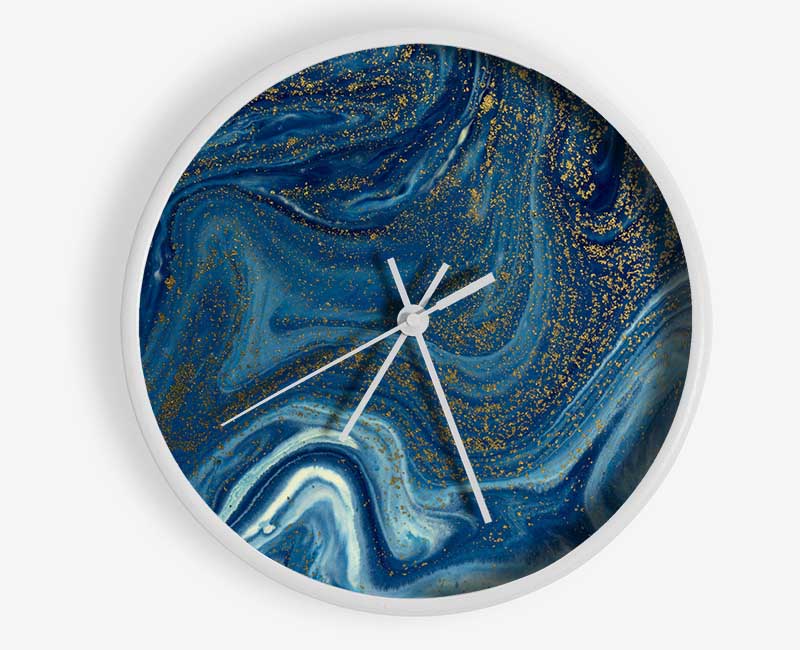 Blue Glitter Flow Clock - Wallart-Direct UK