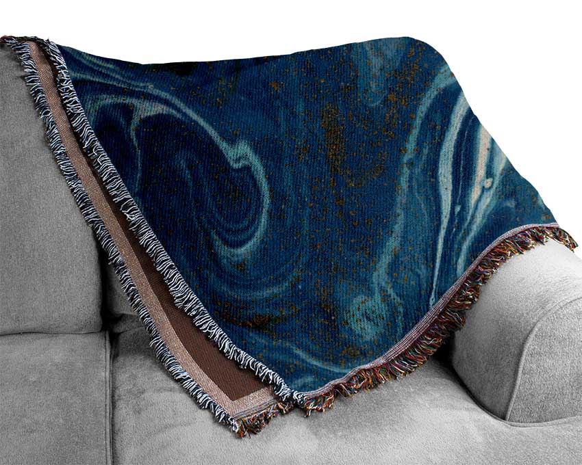 Blue Glitter Flow Woven Blanket