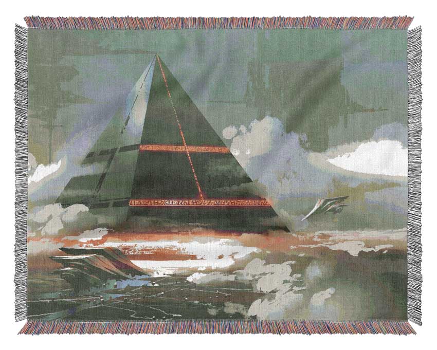 Pyramid From Another Realm Woven Blanket