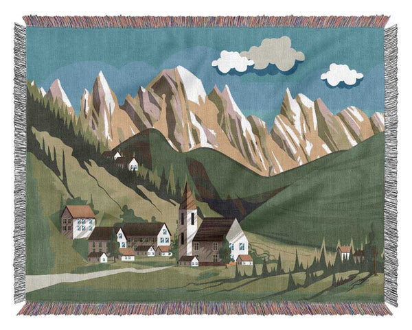 Village In Sweden Woven Blanket