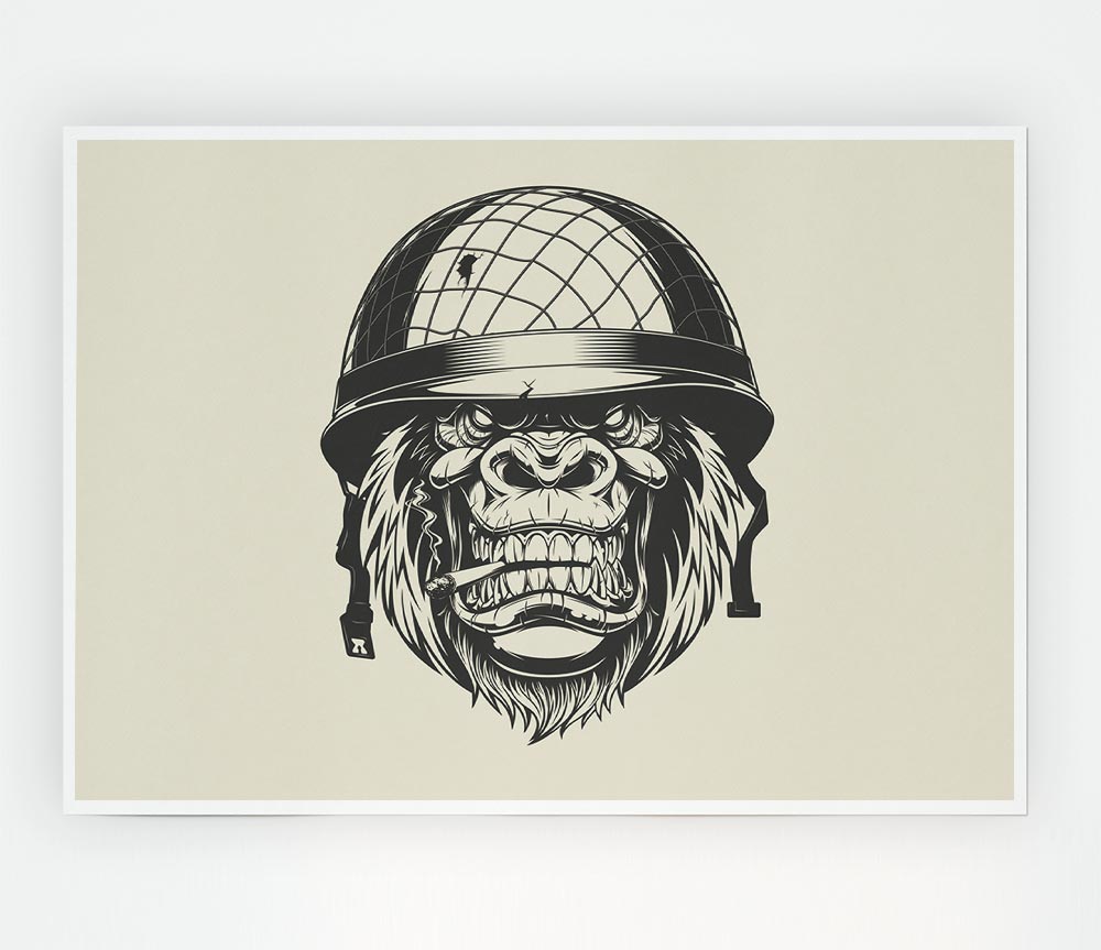 Gorilla Army Cadet Print Poster Wall Art