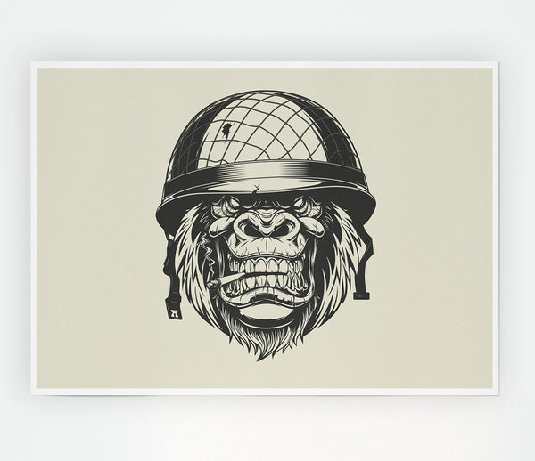 Gorilla Army Cadet Print Poster Wall Art