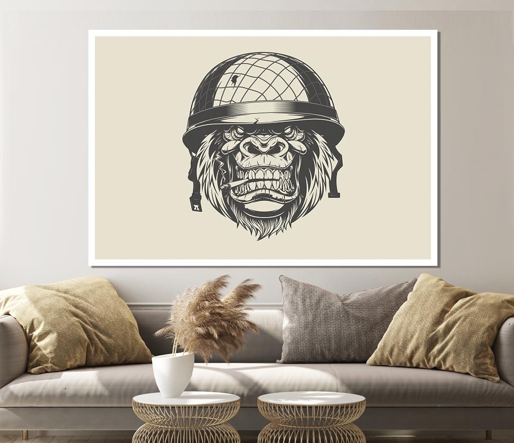 Gorilla Army Cadet Print Poster Wall Art