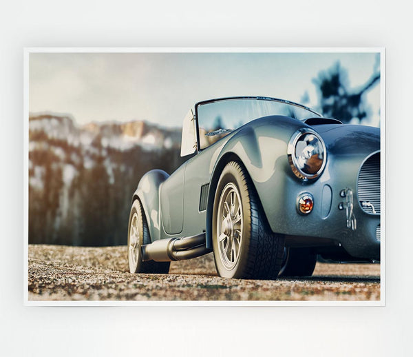 Classic Sports Car Stance Print Poster Wall Art