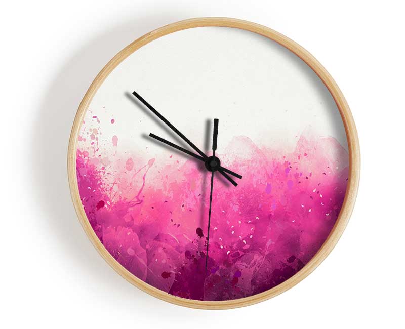 Pink Blushes Of Colour Clock - Wallart-Direct UK