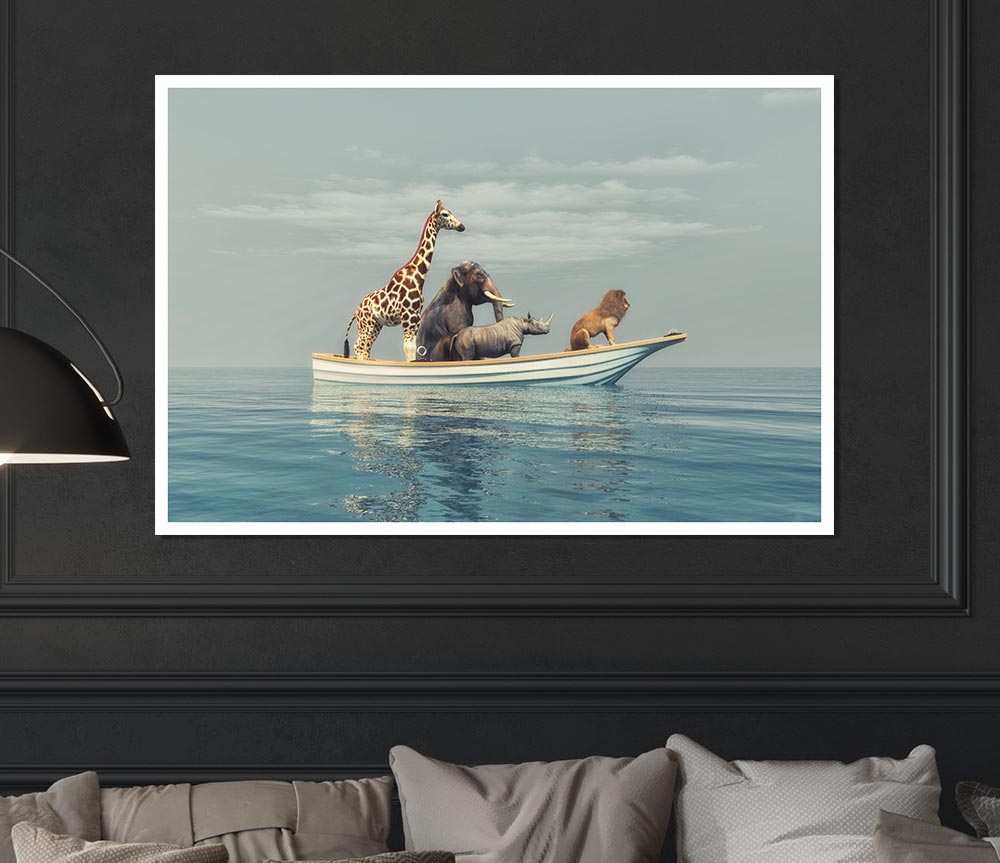 Animal Kingdom Boat Ride Print Poster Wall Art