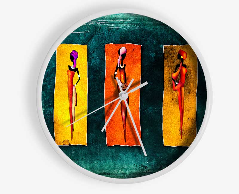 Three Traditional African Clock - Wallart-Direct UK