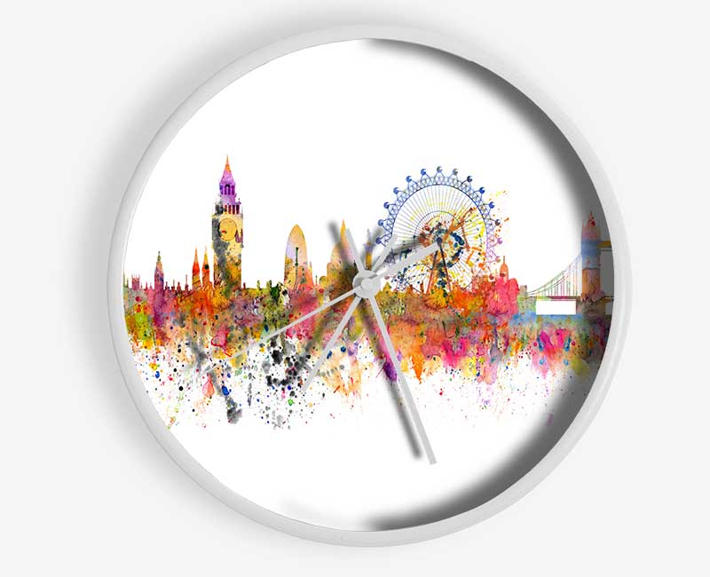 London Skyline Splatter Clock - Wallart-Direct UK