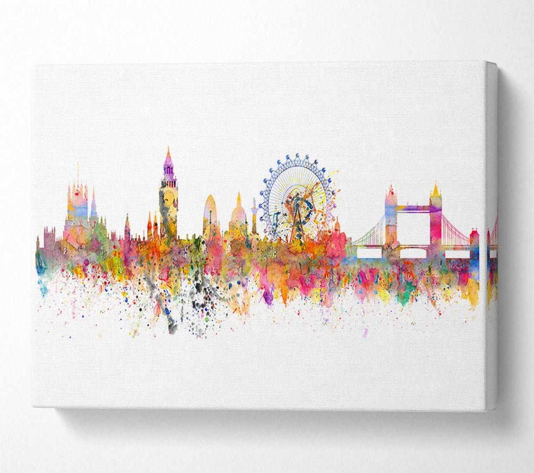 Picture of London Skyline Splatter Canvas Print Wall Art